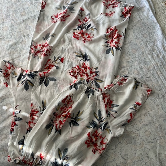 Red and White Ruched Asymmetrical Sundress,jumpsuit - Picture 14 of 14